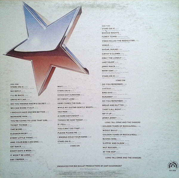 Stars On 45 / Long Tall Ernie And The Shakers : Stars On Long Play (LP, Album, Club, Mixed)