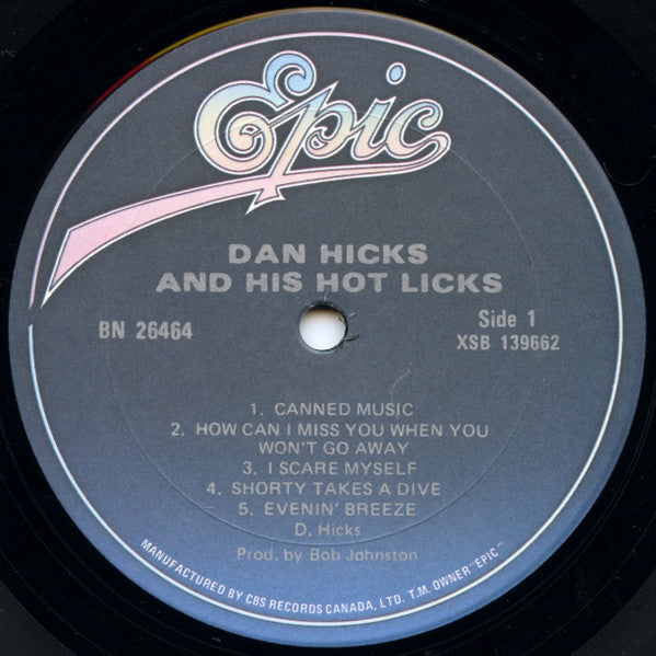 Dan Hicks And His Hot Licks : Original Recordings (LP, Album, RE)