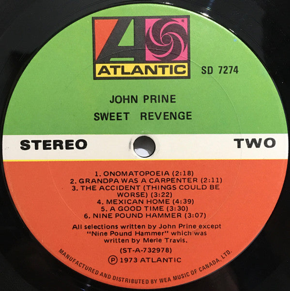 John Prine : Sweet Revenge (LP, Album)