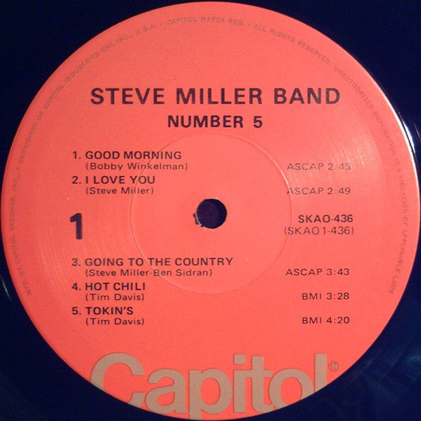 Steve Miller Band : Number 5 (LP, Album, RE, Los)