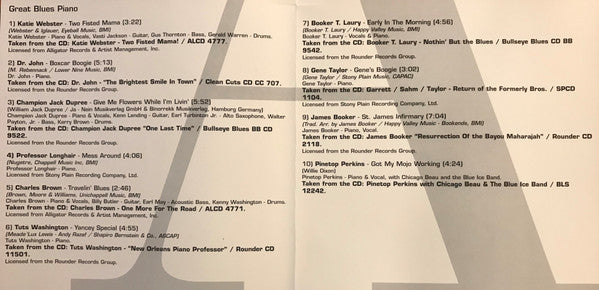 Various : A Celebration Of Blues - Great Blues Piano (CD, Comp)