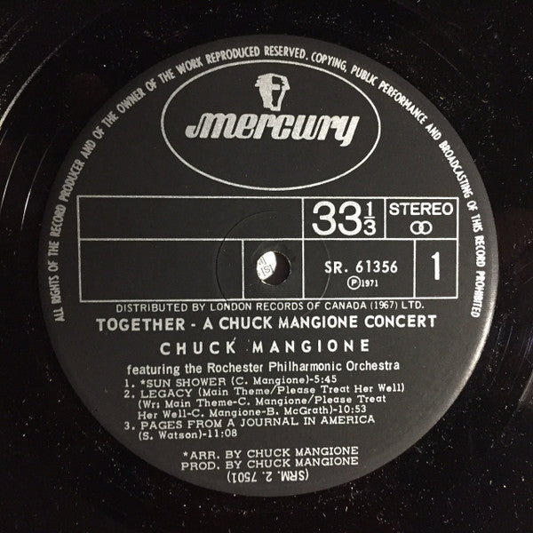 Chuck Mangione, Rochester Philharmonic Orchestra : Together: A New Chuck Mangione Concert (2xLP, Album)