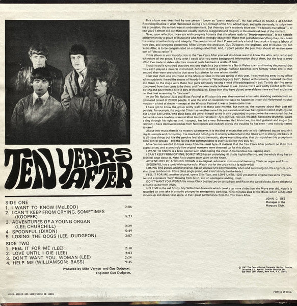 Ten Years After : Ten Years After (LP, Album)