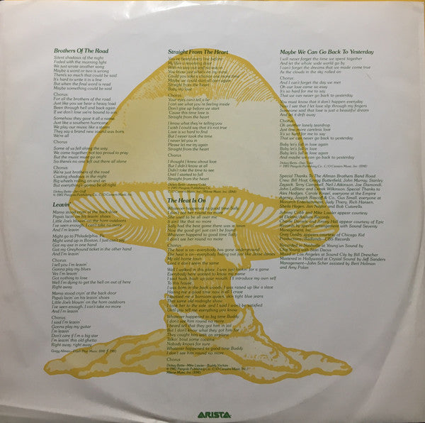 The Allman Brothers Band : Brothers Of The Road (LP, Album)