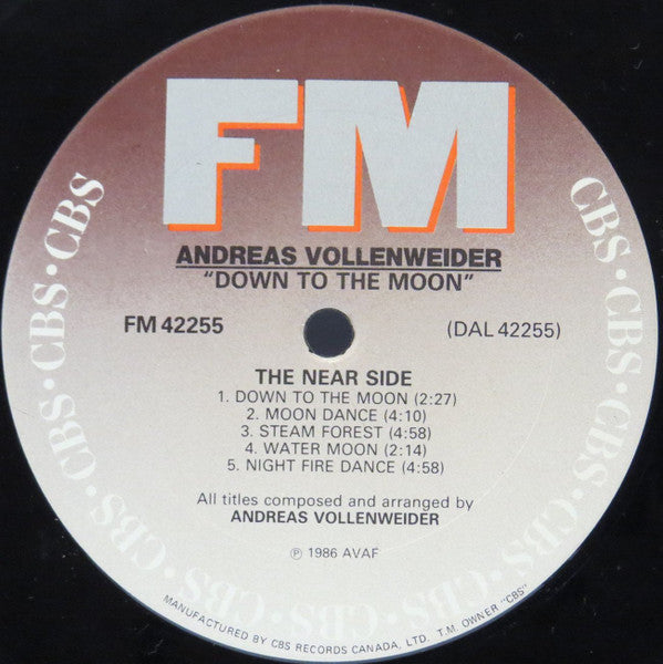 Andreas Vollenweider : Down To The Moon (LP, Album)