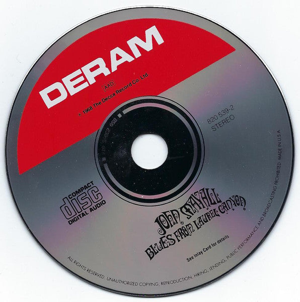 John Mayall : Blues From Laurel Canyon (CD, Album, RE, RM)