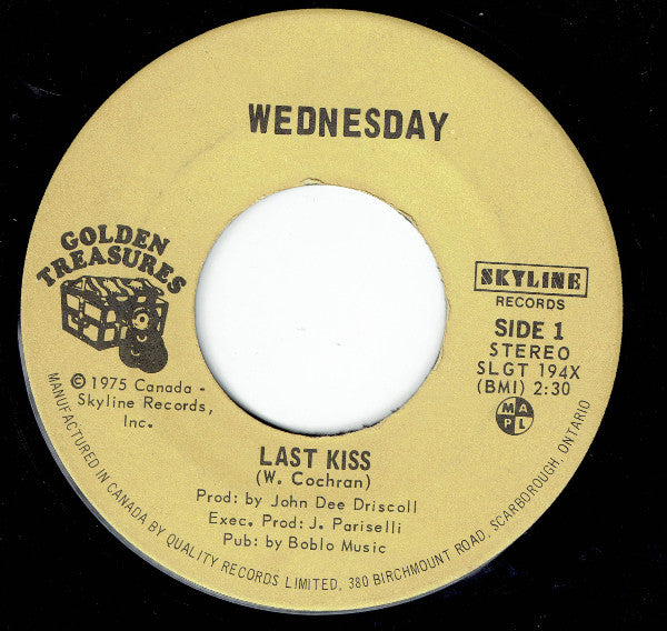 Wednesday (3) : Last Kiss / Teen Angel (7")