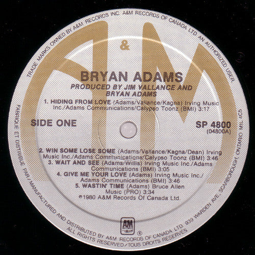 Bryan Adams : Bryan Adams (LP, Album)