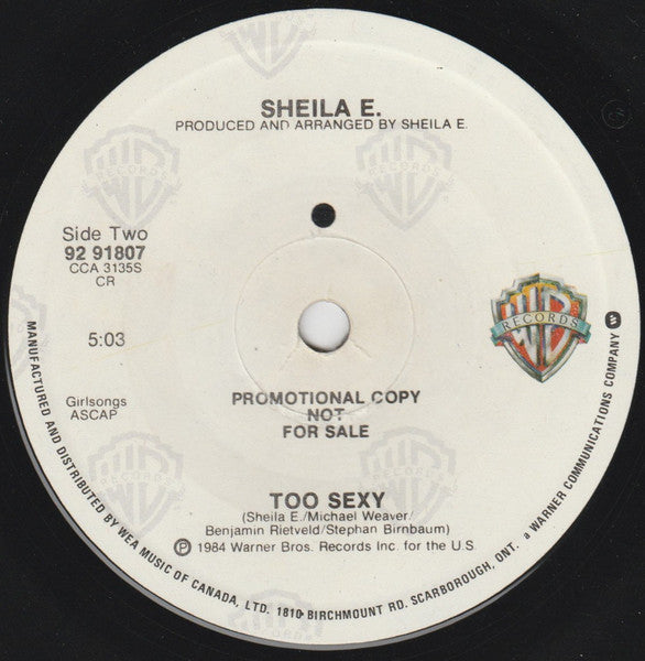 Sheila E. : The Belle Of St. Mark (7", Promo)