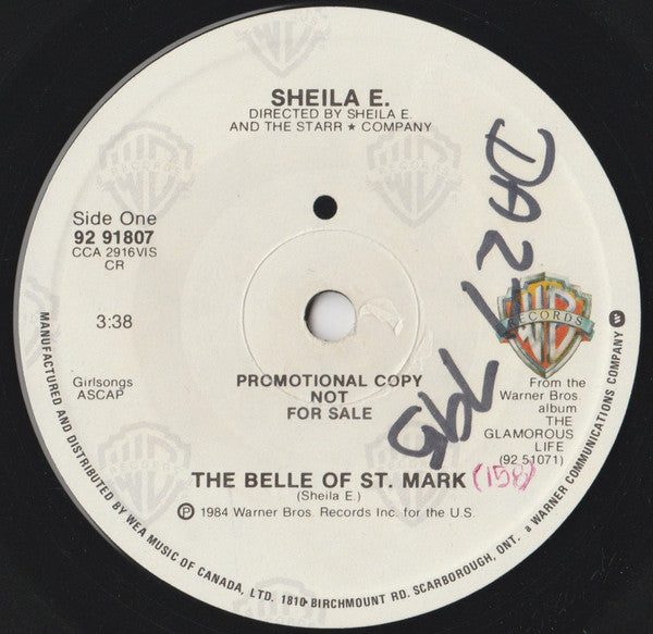 Sheila E. : The Belle Of St. Mark (7", Promo)