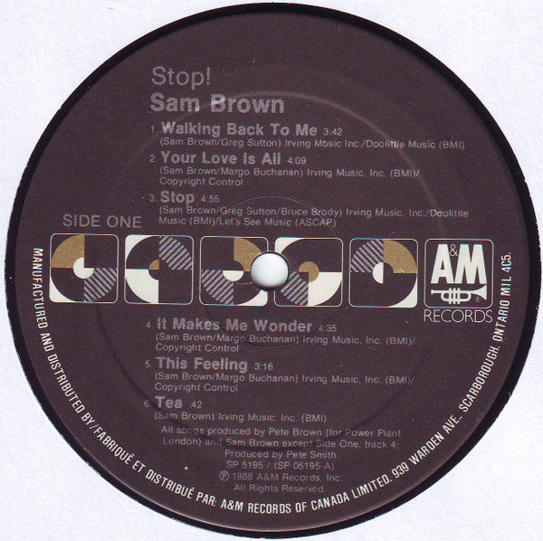 Sam Brown : Stop! (LP, Album)