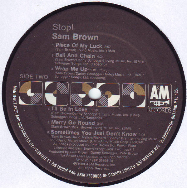 Sam Brown : Stop! (LP, Album)