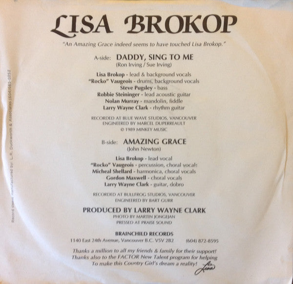 Lisa Brokop : Daddy, Sing To Me (7", Single)