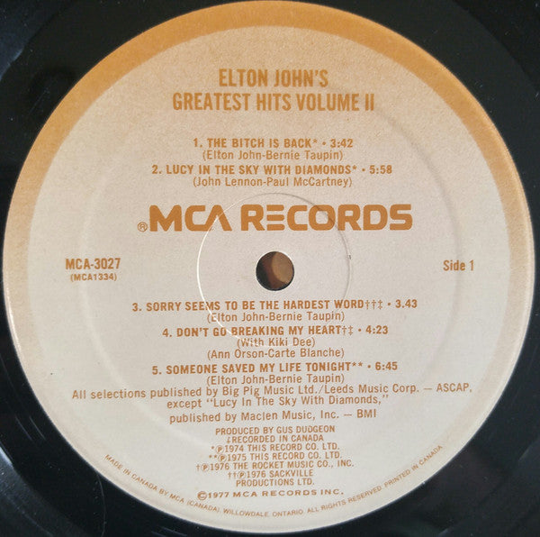 Elton John : Elton John's Greatest Hits Volume II (LP, Comp)