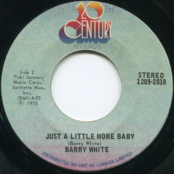 Barry White : I'm Gonna Love You Just A Little More Baby (7", Single)