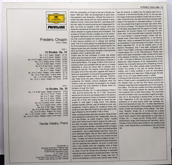 Frédéric Chopin, Tamás Vásáry : 24 Etudes (LP, Album)