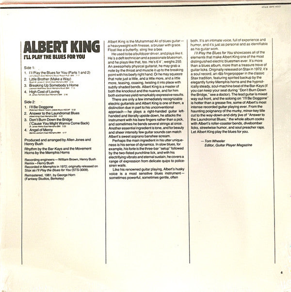 Albert King : I'll Play The Blues For You (LP, Album, RE, RM)