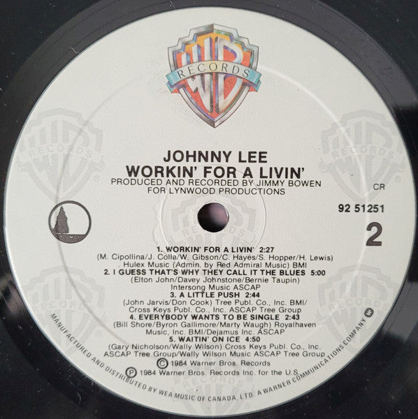 Johnny Lee (3) : Workin' For A Livin' (LP, Album)