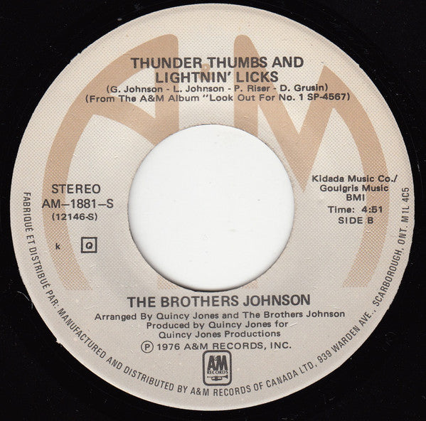 Brothers Johnson : Free And Single (7", Single)