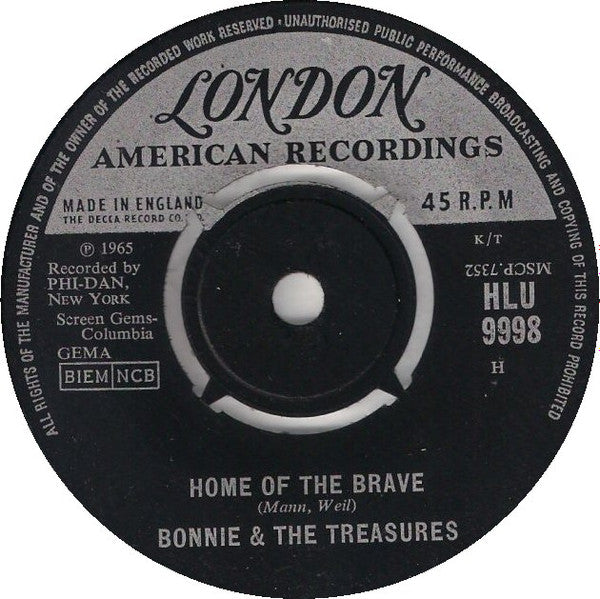 Bonnie And The Treasures : Home Of The Brave (7", Single)