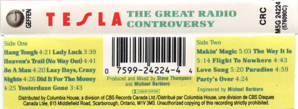 Tesla : The Great Radio Controversy (Cass, Album, Club, Dol)