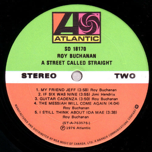Roy Buchanan : A Street Called Straight (LP, Album)