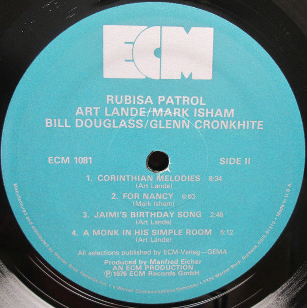 Art Lande, Rubisa Patrol, Mark Isham, Bill Douglass, Glenn Cronkhite : Rubisa Patrol (LP, Album, RE)