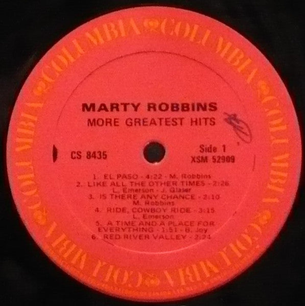 Marty Robbins : More Greatest Hits (LP, Comp, RP)