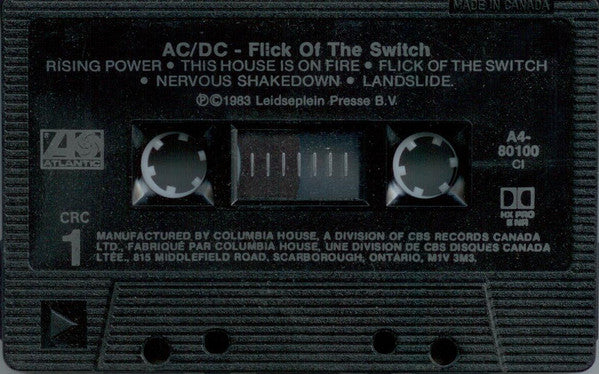 AC/DC : Flick Of The Switch (Cass, Album, Club, RE, Dol)