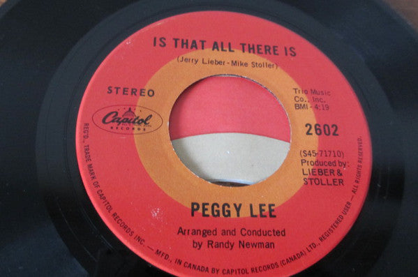 Peggy Lee : Is That All There Is (7", Single)