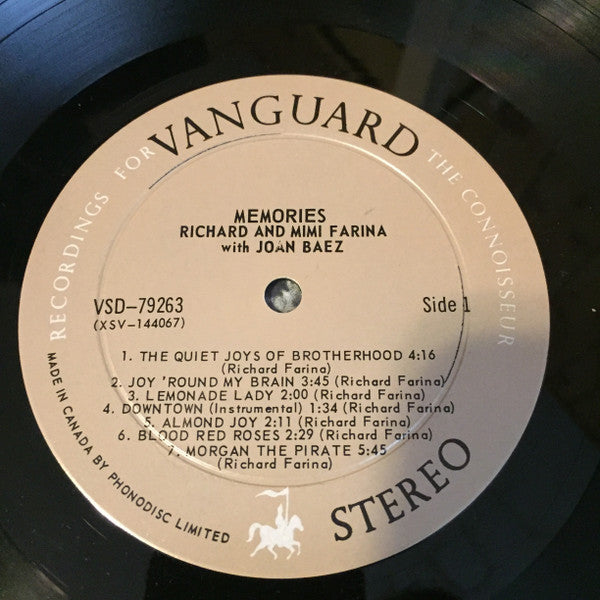 Richard & Mimi Farina : Memories (LP, Album)