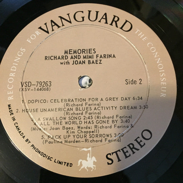 Richard & Mimi Farina : Memories (LP, Album)