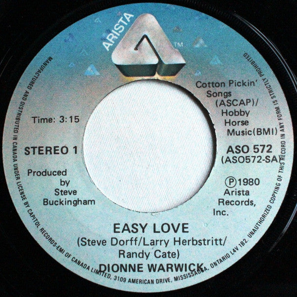 Dionne Warwick : Easy Love (7", Single)