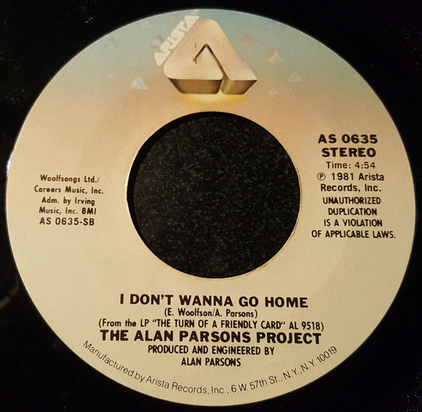 The Alan Parsons Project : Snake Eyes / I Don't Wanna Go Home (7")