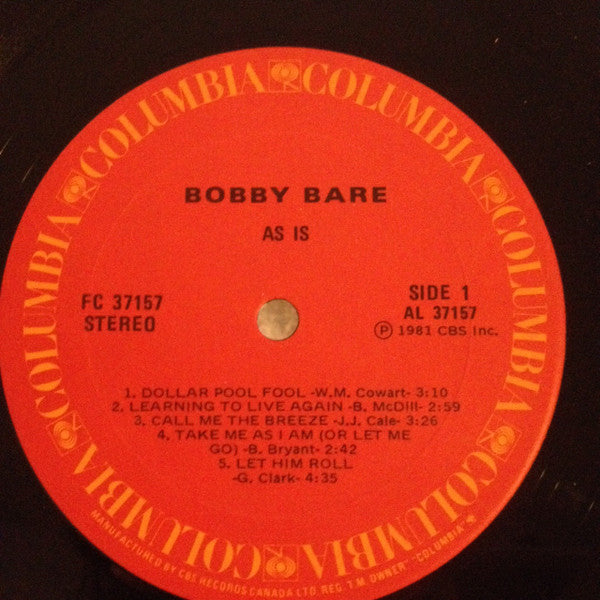 Bobby Bare : As Is (LP, Album)