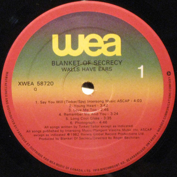 Blanket Of Secrecy : Walls Have Ears (LP, Album)