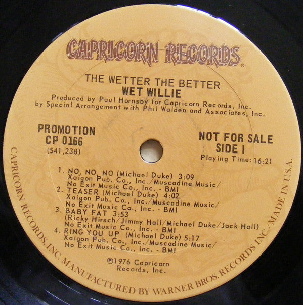 Wet Willie : The Wetter The Better (LP, Album, Promo)