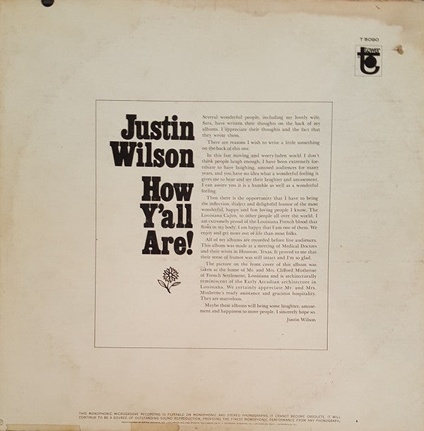 Justin Wilson : How Y'All Are! (LP, Album, Mono)