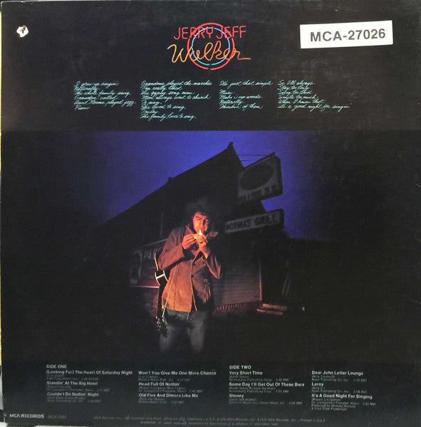 Jerry Jeff Walker : It's A Good Night For Singin' (LP, Album)