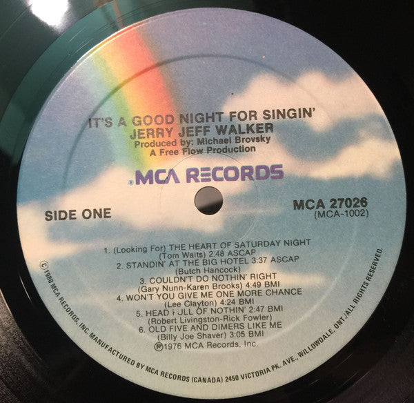Jerry Jeff Walker : It's A Good Night For Singin' (LP, Album)