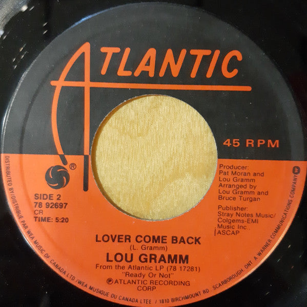Lou Gramm : Ready Or Not (7", Single)
