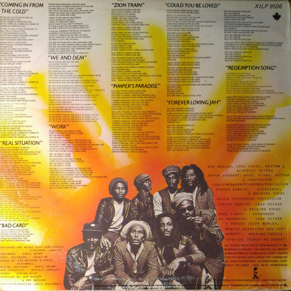 Bob Marley & The Wailers : Uprising (LP, Album)