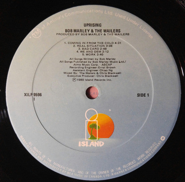 Bob Marley & The Wailers : Uprising (LP, Album)