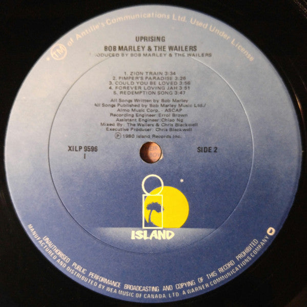 Bob Marley & The Wailers : Uprising (LP, Album)