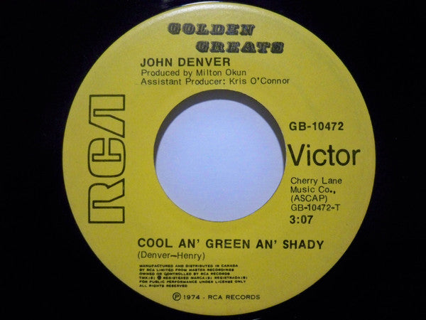 John Denver : Annie's Song / Cool An' Green An' Shady (7", Single, RE)