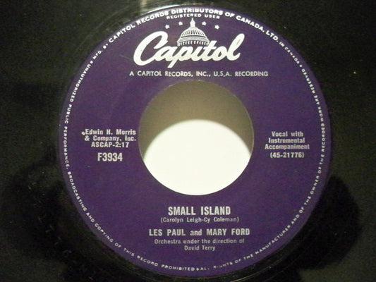 Les Paul & Mary Ford : Small Island / More And More Each Day (7", Single)