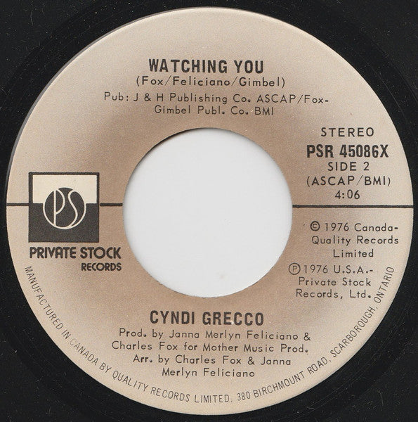 Cyndi Grecco : Making Our Dreams Come True (7", Single)