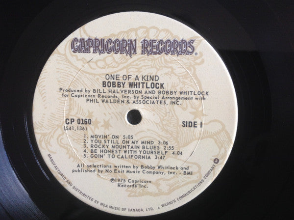 Bobby Whitlock : One Of A Kind (LP, Album)