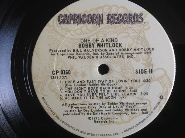 Bobby Whitlock : One Of A Kind (LP, Album)
