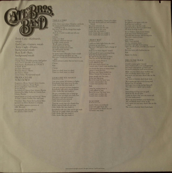 Cate Bros. Band : Fire On The Tracks (LP, Album, MO )